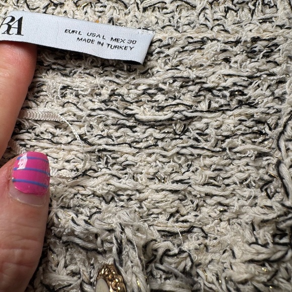 Zara sweater sleeveless button up cardigan size large - Picture 8 of 9